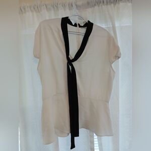 Eva Mendes for New York & Company White and Black Blouse